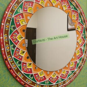 Wall Mirror with Lippan Art