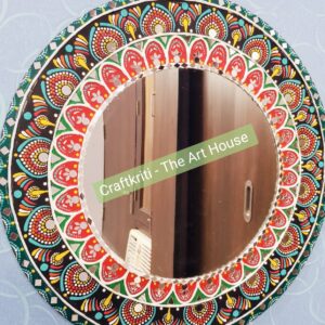 Wall Mirror with Lippan Art
